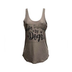 Woman’s easily distracted by dogs scoop neck tank top
